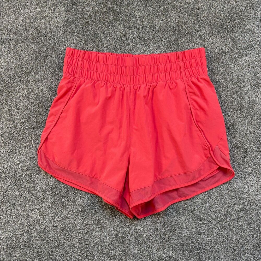 Athleta Shorts Womens Small Peach High Rise Mesh Racer Run 3 Inch Athletic